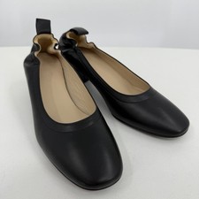 Everlane Italian Leather Day Heel size 5.5 Women's Black Elastic Back Comfort