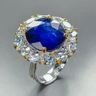 Gemstone ring 9 ct Blue Sapphire Ring 925 Sterling Silver Size 7.5 /R473953