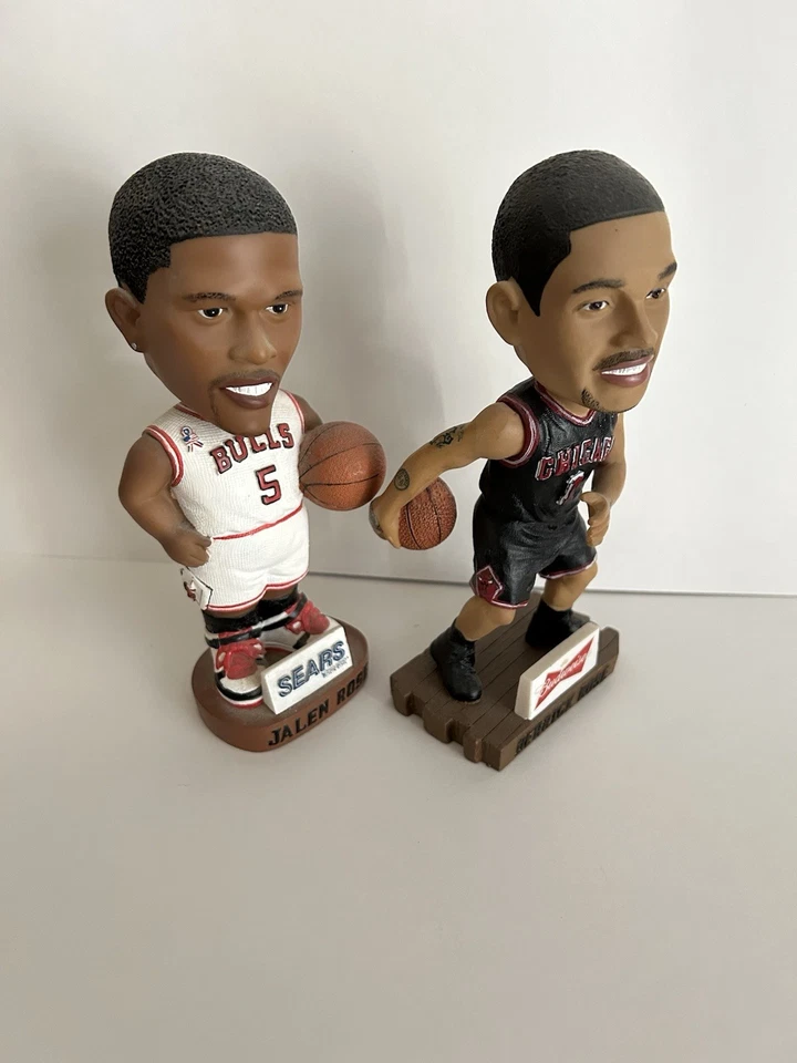 NBA Chicago Bulls Derrick Rose Black Jersey & Jalen Rose Bobble Heads Set of 2 - Image 3 of 3
