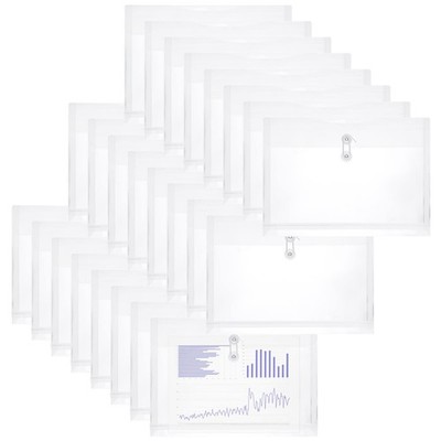 Yoeejob Plastic Envelopes Legal Size with String Tie Closure, Clear Poly Enve...