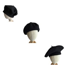 Global Accessories Designer Wool Beret Annastina BLK Icelandic Luxury Paris  OS