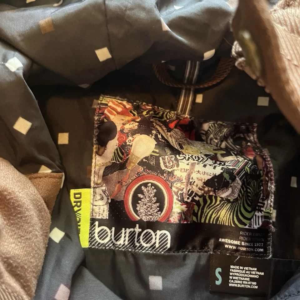 Burton сноуборда с капюшоном куртки коричневый команды куртка Dryride женщин маленький зимний - Изображение 4 из 4