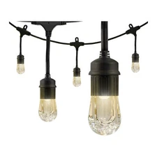 Enbrighten 36' Strand LED Acrylic Café Lights 18 Bulbs, Permanent Outdoor Lights