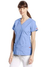Dickies Women's EDS Signature Series Scrubs Junior-Fit Mock-Wrap Top, 85820