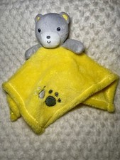 Baby Gear Gray Teddy Bear Plush Lovey Yellow Baby Security Blanket Toy 15 Inch