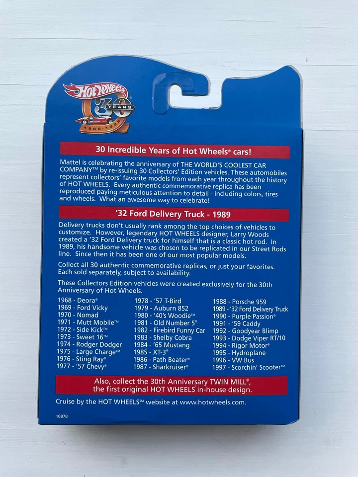 Ford Delivery 30 aniversario clásicos 1998 Hot Wheels 1989 '32 Foto 2 de 2