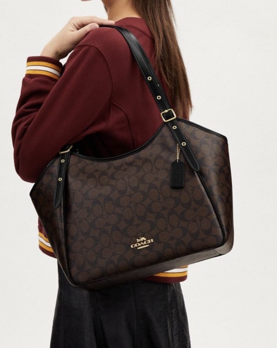 NWT Coach Meadow Shoulder Bag In Signature Canvas CM074/CM075