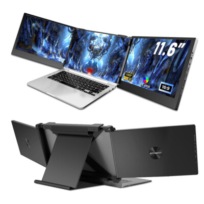 11.6'' Multi-Screen IPS Foldable Monitor Triple Extender for 13.0-17.3'' Laptop US