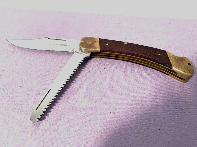 Vintage Puma 971 Game Warden Dual Blade Wood Handle Folding Pocket