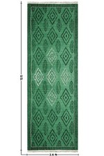 Tappeto Passatoia In Cotone 50x80 Cm - Stampa Cuori Shabby Chic Per Bagno, Cucina O Camera | Verde - Foto 4