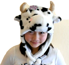 Cow Aviator Pilot  Halloween Party Costume Animal Plush Hat S