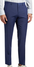 NEW W TAGS Hugo Boss Men's Geltin Modern-Fit Micro-Grid Dress Pants, Blue, 36R