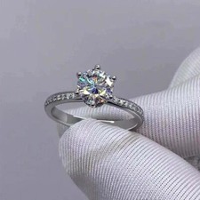 2 CT Round Cut Lab-Created Diamond Wedding Engagement Ring 14K White Gold Plated