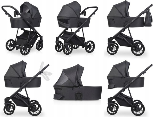 RIKO VELAR STROLLER BABY PRAM 2in1 3in1 CARRYCOT + PUSHCHAIR + CAR SEAT + ISOFIX - Picture 42 of 50
