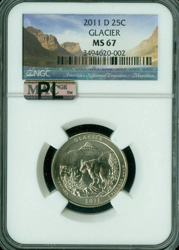 2011 D GLACIER QUARTER NGC MS67 MAC PL 2ND FINEST REGISTRY *