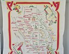 Vintage CALIFORNIA STATE TABLECLOTH Souvenir 33" x 37" White Cotton MID CENTURY — photo 7