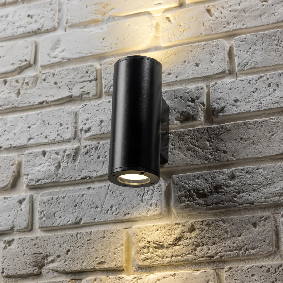 CGC SHERRI Black Cylinder Outdoor Up and Down Wall Light