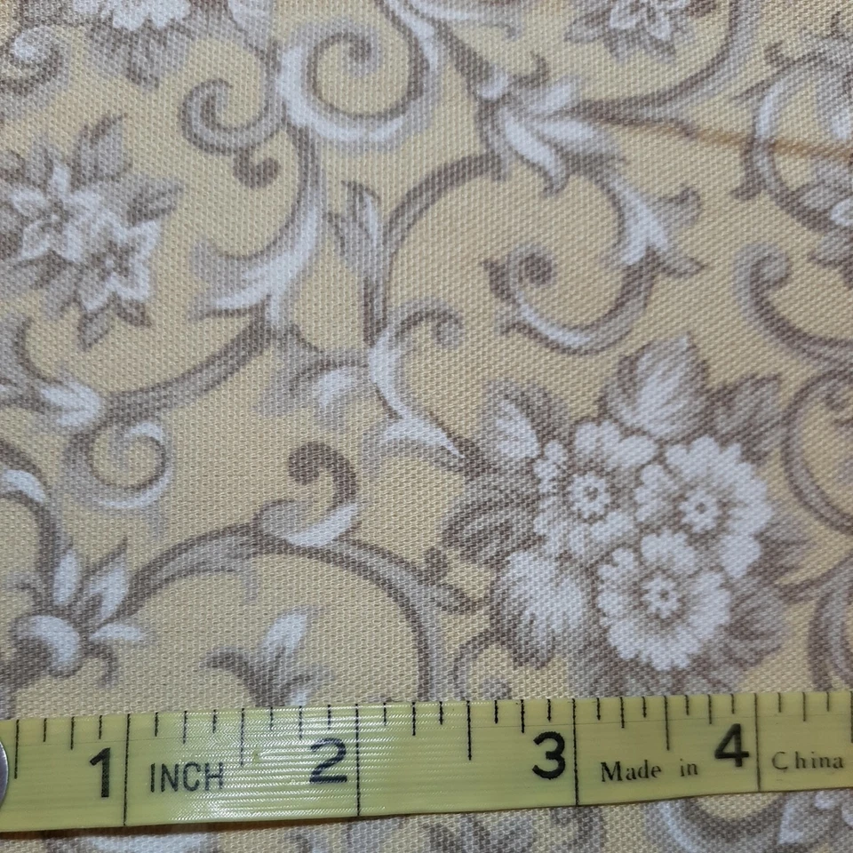2.75 Yds Kesslers for Concord Fabrics YELLOW Floral UPHOLSTERY DRAPE Fabric 54W  - Image 3 of 4