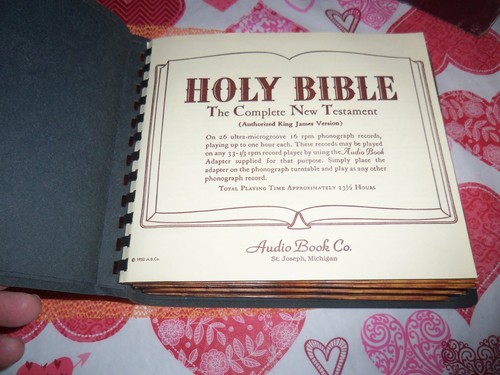 1953 HOLY BIBLE, THE COMPLETE NEW TESTAMENT ON AUDIO RECORD 16 RPM - Picture 2 of 9