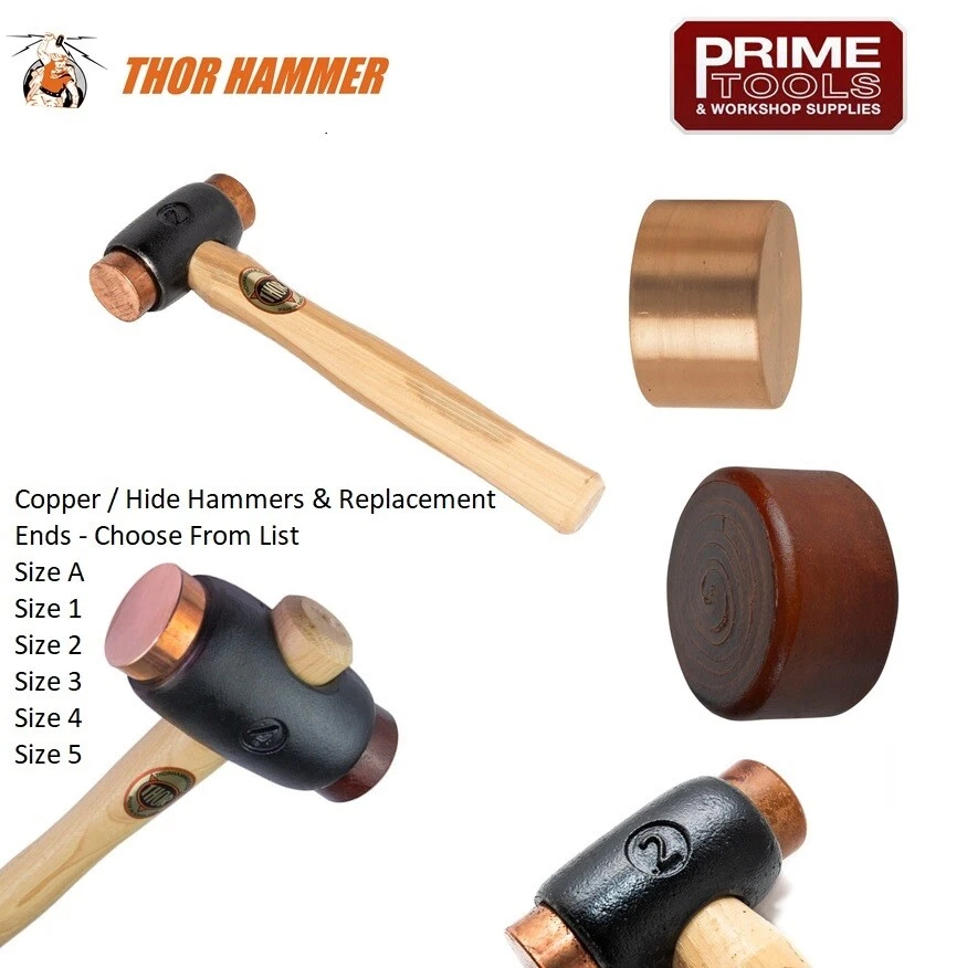 Thor Copper / Hide Hammer Mallet All Sizes A 1 2 3 4 5 & Replacement Heads