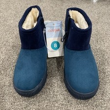 Cat  Jack Navy Blue / Arlo Faux Fur Fall Winter Kids Boots, Size 8 NEW 