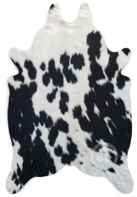 LUXURY COWHIDES Real Small Cowhide Rug Black and White - Size 24"x35"
