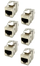 6x CAT.8 Shielded RJ45 Ethernet LAN Network 8P8C Jack Keystone 40Gbps Toolless