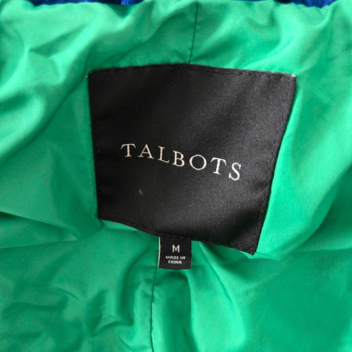 Talbots Vest Womens Medium Blue Pockets Duck Down Feather Fill Quilted Puffer - Picture 3 of 13