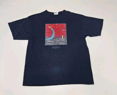 Vintage Gabo Art Tee Adult Men's Size Medium Box Logo Royal Blue - RARE