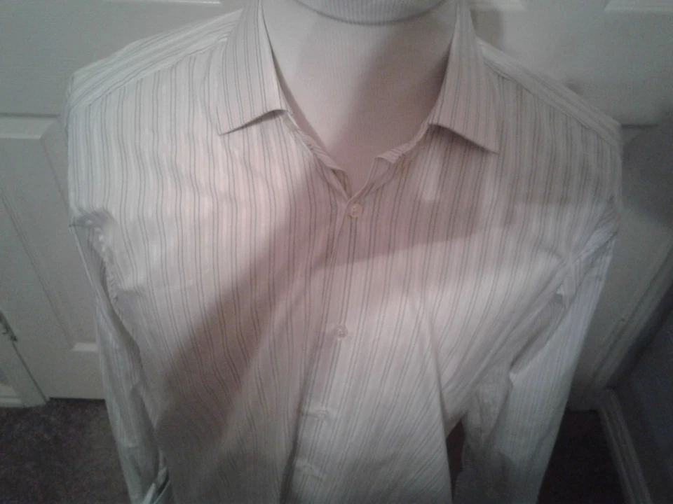  Camisa de vestir de algodón BRIONI hecha a mano en Italia talla 161/2 L SUPER 170S Foto 2 de 4