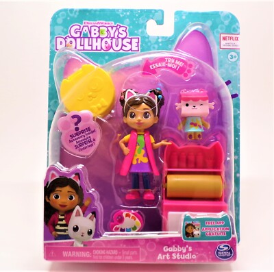 Spine Master Gabby's Dollhouse Art Studio Play Set Surprise Accessory Inside New
