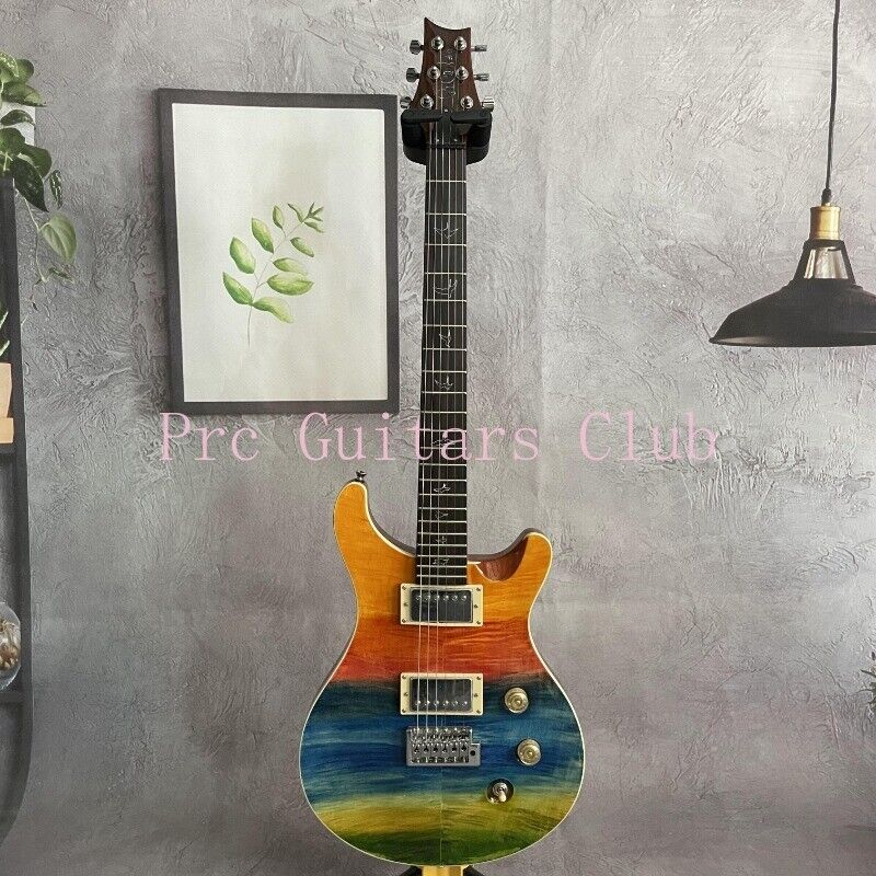Brand New PRS Colorful Flamed Maple Top Electric Guitar Fretboard Inlay Hardware