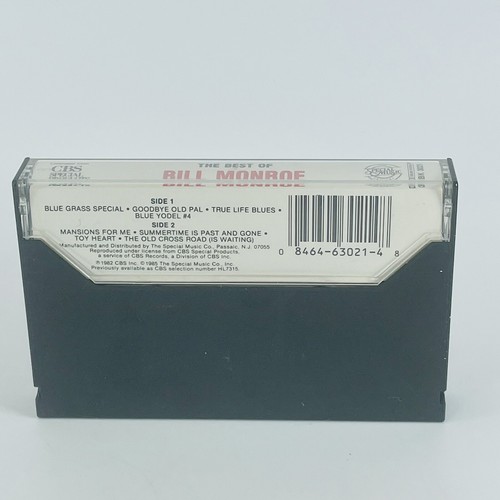 The Best Of BILL MONROE Cassette Tape Bluegrass Music 1982 Blue Yodel 4 CBS - Picture 3 of 6