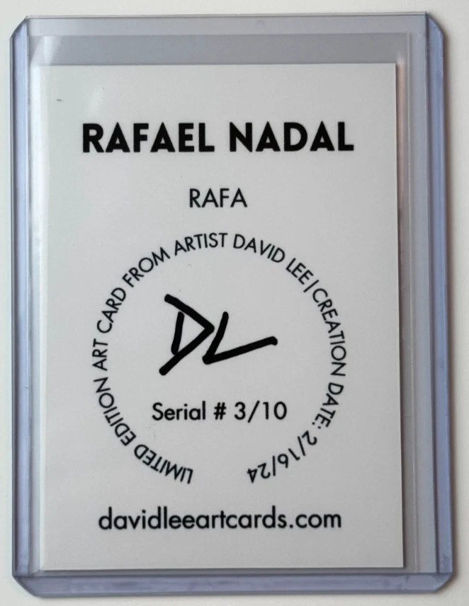 Cartão comercial Rafael Nadal edição limitada assinado pelo artista “Rafa” 3/10 - Imagem 2 de 2
