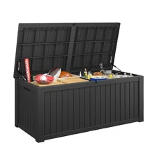 Deck Box, 180 Gallon Resin Outdoor Storage Box, Waterproof and UV Resistant L...