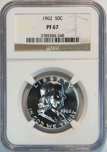 1962 Franklin Silver Half Dollar Proof PF 67 NGC 50C US COIN