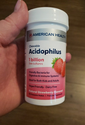 American Health Daily Chewable Tablet Acidophilus, 1 Billion Live Cultures, B...