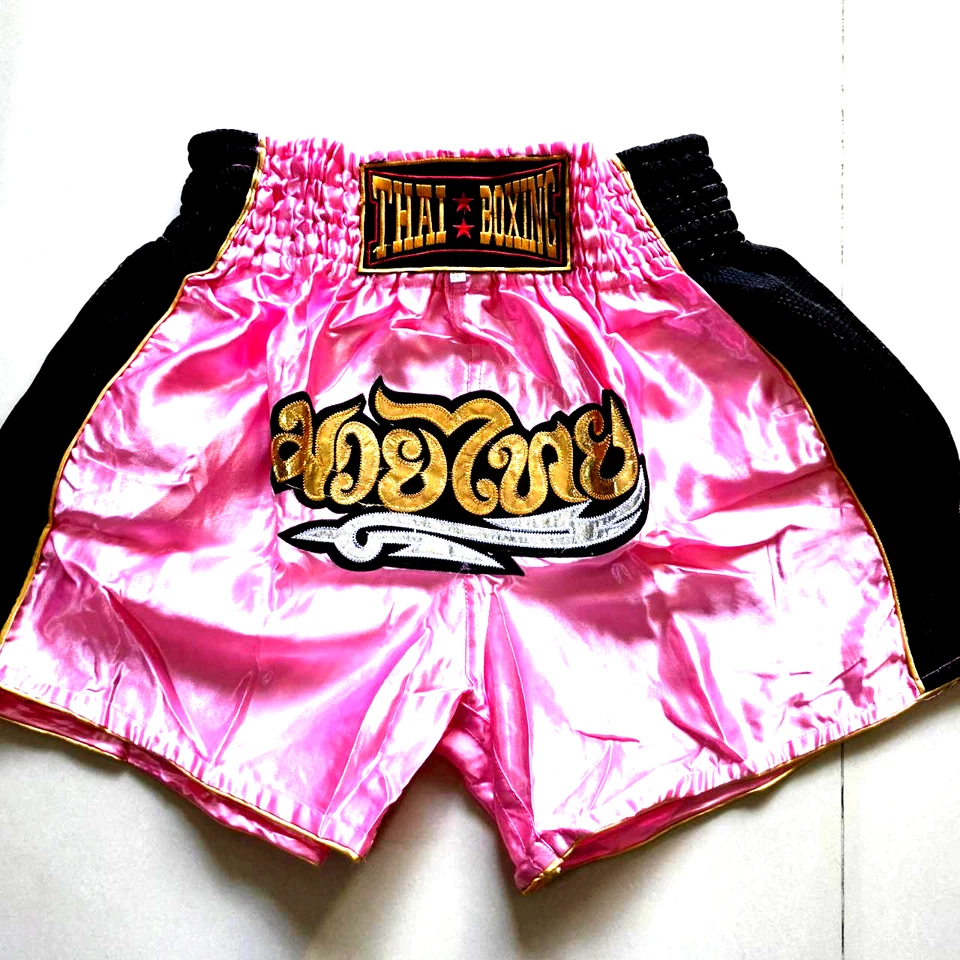 Muay Thai Shorts Original Muay Satin Kickboxing Training Sports Gym MMA Size XXL - Image 2 of 4