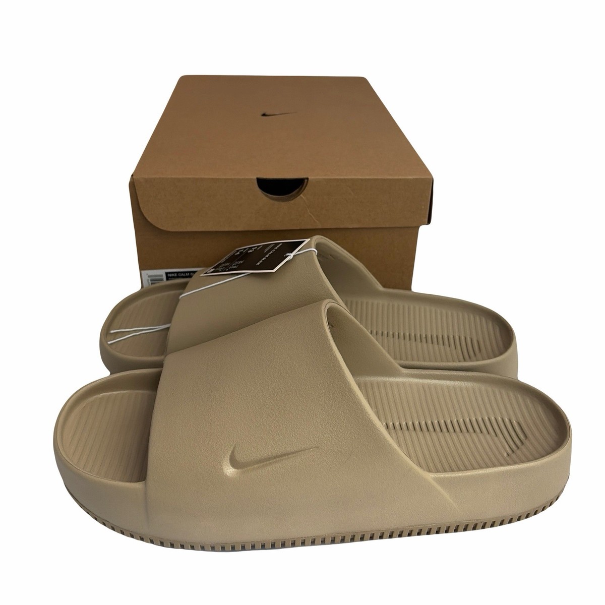 Nike Calm Slide Khaki Men's 12 Lightweight Comfort Slip-On Sandals