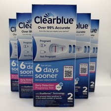 Lot of 5 Clearblue Early Detection Pregnancy Test 6 Days Sooner 5PKS 10TESTS