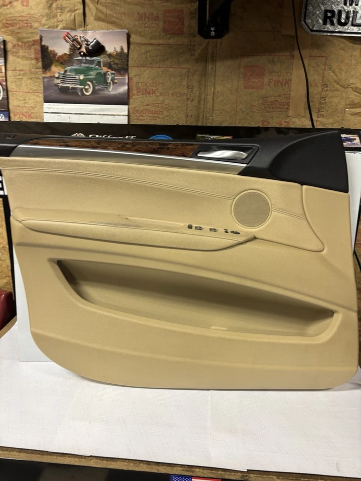 07-13 BMW X5 CONDUCTOR DELANTERO IZQUIERDO BEIGE INTERIOR MOLDURA PUERTA PANEL BRONCEADO E70 2007 Foto 2 de 4