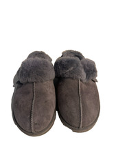 Fireside by Dearfoams Women  s Suede Plush Lined Slippers Gray US 9 EU 40.5 Cozy
