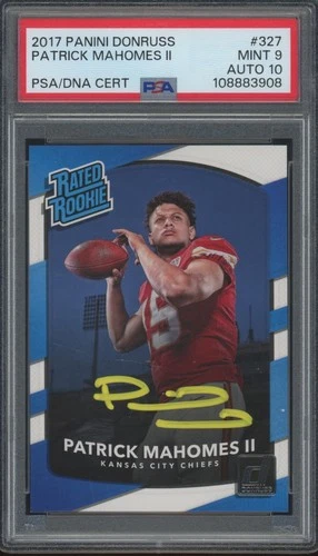 2017 Panini Donruss #327 Patrick Mahomes II Autograph RC Mint PSA 9 10 Auto