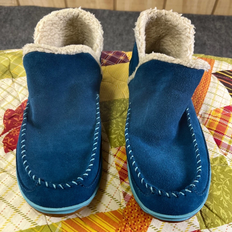 Zapatillas botín forradas Sherpa de gamuza azul verdoso L L Bean para mujer talla 9 cálidas cómodas Foto 4 de 4