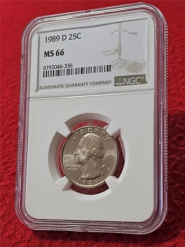 1989-D WASHINGTON QUARTER   NGC MS 66  UNCIRCULATED                     #T0619