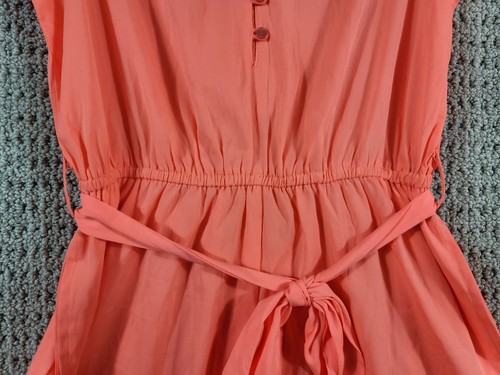 Acira Womens Pink Belted Romper Sz Medium w Pockets Button Front - Picture 4 of 12