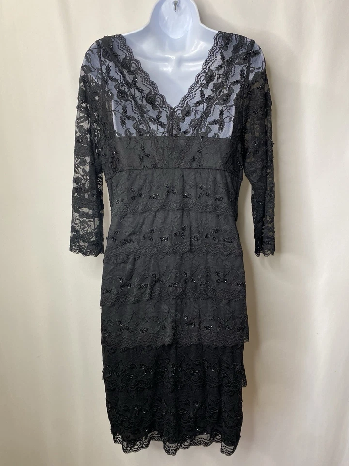 Vestido negro pequeño MARINA para mujer talla 14P bruja capricho vampiro regreso a casa Foto 4 de 4