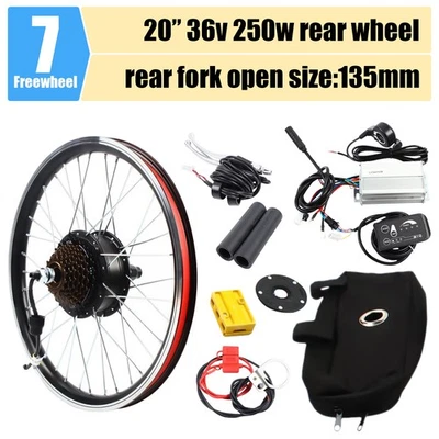CNCEST 250W 36V E-bike Conversion Kit 20 Zoll Hinterrad Elektrofahrrad Umbausatz Motor