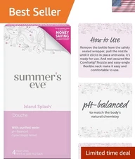 Summer's Eve Island Splash Douche: 4 Bottles - Reduces Vaginal Odor Effectively