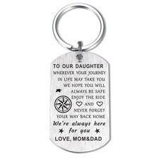 To My Son Daughter Keychain From Mom Dad, Engraved Compass, Graduation Christmas